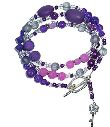 SSH-Design - Wickelarmband - lila, pink, violett & grau -