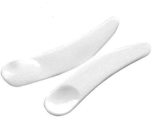 mciskin 100 PCS Mini jetable courbé Scoop de spatule Cosmétique maquillage masque spatule cuillère en plastique