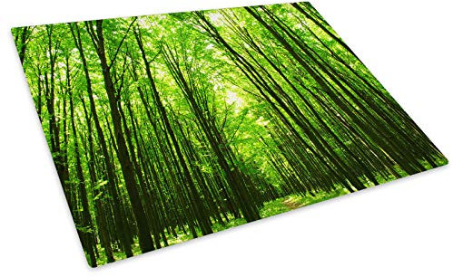 Green Forest Bright Nature Glass Chopping Board Kitchen Worktop Saver Protector