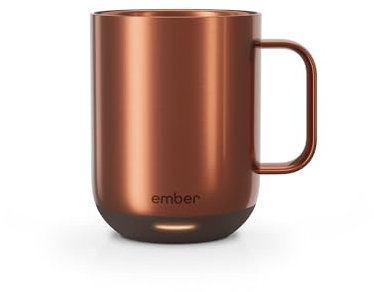 Ember Tasse Intelligente 2, 295 ML, Tasse à café avec Affichage LED Intelligent, contrôle de température Via l’Application et Rechargeable, autonomie Batterie 1,5 h et Design innovant, cuivre