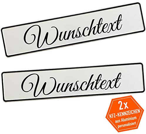 KFZ-Kennzeichen Hochzeit mit Wunschtext Deko Hochzeitsauto Hochzeitskennzeichen selbst gestalten 2 Stück