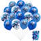 Luftballoon 40 Geburtstag,40 Geburtstag Deko Blau,40 Geburtstag Dekor,30 Stück Geburtstag Konfetti Luftballons Set,Zahlenballon 40,40 Geburtstag Party Dekoration Mann Frau,Luftballons Blau Weiß Deko