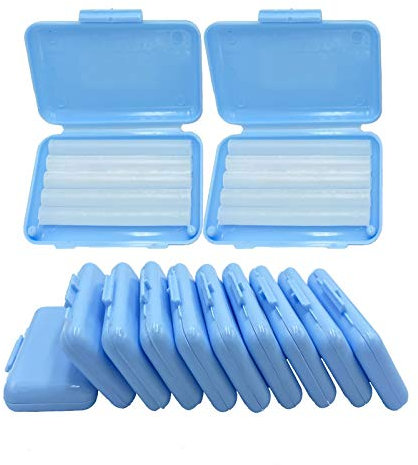 Kieferorthopädisches Wachs für Zahnspangen, 10 Stück/50 Streifen Dentalwachs Zahnspangenträger-Wachs zur Linderung von Reizungen und Schmerzen, blau Minzgeschmack