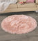 FELLANO Kunstfell Teppich 120 cm Rund Altrosa rosa | Bettvorleger Fellteppich aus Fellimitat | Öko-Tex Standard 100 | Lammfell Schaffell als Läufer, Stuhl-Sitzkissen Kleiner Teppich