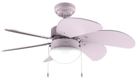 Cecotec Ventilador de Techo con Luz EnergySilence Aero 3600 Vision Full Purple. 50 W, Diámetro 36”, 3 Velocidades, 6 Aspas Reversibles, Modo winter-summer, Uso Sencillo, Interruptor en Cadena