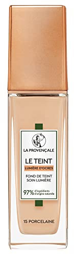 La Provençale - Das feuchtigkeitsspendende Make-up – 97% Inhaltsstoffe natürlichen Ursprungs – mittlere Deckkraft – für alle Hauttypen – mit Bio-Olivenöl AOP Provence – Farbton: 15 Porzellan – 30 ml