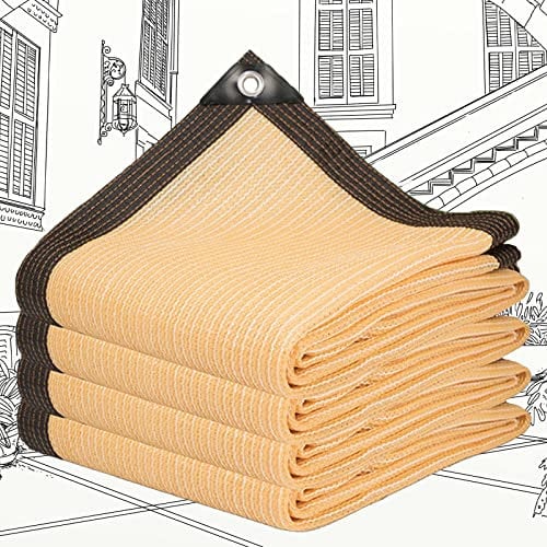 DGSFES Schattiernetz Beige Schattierungsnetz Gewächshaus mit ösen,85% Anti UV Beschattungsnetz 0.5x1m Sonnenschutz Netz für Balkon Terrass Auto Pflanzen,Garten Sichtschutznetz