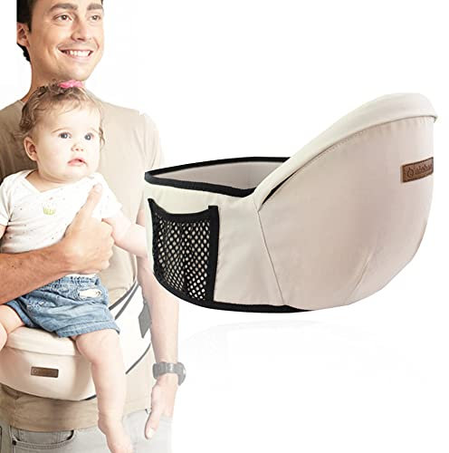 Weyying Baby Hüftsitz, Baby Hüftsitz Einstellbar, Babytrage Für, Neugeborenes Taille, Ergonomische Babytrage, für Kinder im Alter von 3-36 Monaten (Off white)
