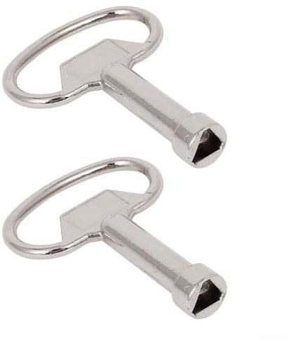 2PCS Stainless Steel Triangle Lock, Metal Triangular Key Meter Box Key, Service Utility Meter Key for Gas Electric Box Cupboard Cabinet