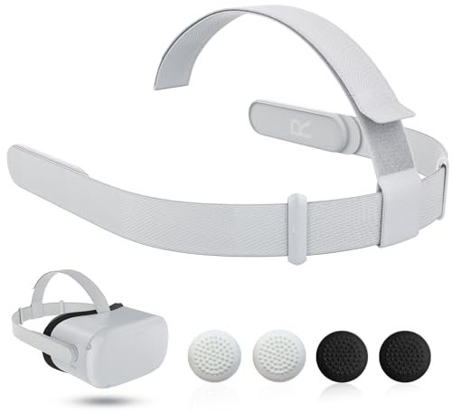 Kopfband für Meta Quest 2 Headset, TanReginal Ersatz-Kopfriemen für Oculus Quest 2 VR-Headsets mit 4 Controller-Joystick-Daumengriffkappen