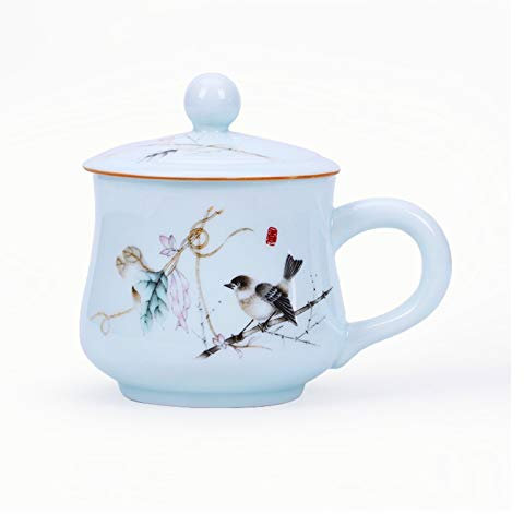 ROLTIN Tazas de café Taza de café Grande con asa Taza de café Gigante de cerámica de 15.8 oz Taza de café Grande, Taza de cerámica con Tapa para café, té, Juego de Tazas de 6 Opciones