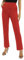 EXCHIC Femmes Bureaux Casual Jambes Droites élastique Travail Pantalons Taille Haute Pantalons avec Poches(L, Rouge)