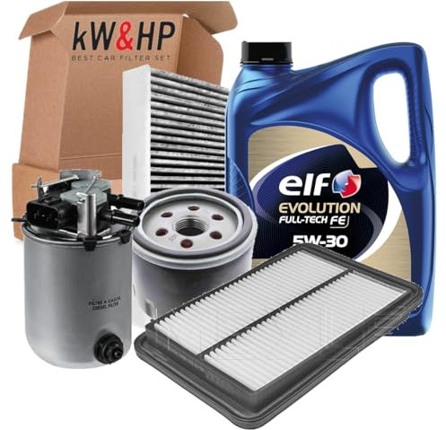 KIT TAGLIANDO 4 FILTRI PER NISSAN QASHQAI II 1.5 DCI 81KW 110CV DAL 11/2013 + OLIO MOTORE ORIGINALE 5W30