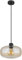 GLOBO LIGHTING Hängelampe Wohnzimmerleuchte amber Esstischlampe modern Pendellampe, bauchiger Glasschirm, Metall schwarz matt, 1x E27 Fassung, DxH 28x120 cm
