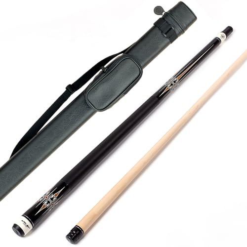 Riley Centurion American Billardqueue mit Kunstledergriff, 147 cm, 13 mm Spitze, komplett mit Hartschalenkoffer (P5C)