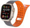 ALFARAY Starke Magnetbänder Kompatibel mit Apple Watch Armband 49mm 46mm 45mm 44mm 42mm, 26mm Breites Weiches Silikon Sport Band für iWatch Ultra 2/Ultra Series 10 9 8 7 SE 6 5 4 3 2 1, Grau/Orange