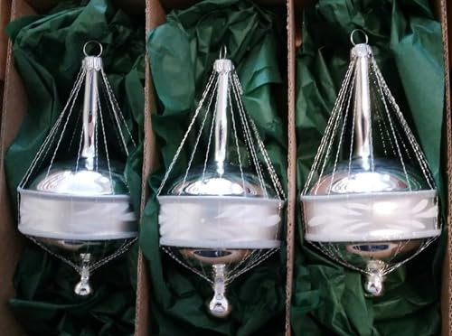 nostalgische Christbaumkugel mit leonischem Draht