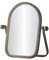HuiDao Vintage Tischspiegel, Eitelkeitsspiegel mit Metallrahmen, Antiker Schminkspiegel Dekorative 360° Drehscheibe, Spiegel Tisch für Kommode, Schlafzimmer, Badezimmer (Bronze, M-Bogen)