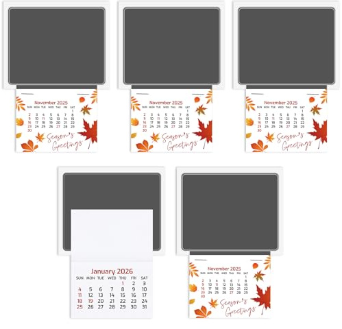 Glenmal 2025 Kalender zum Abziehen und Aufkleben, 2-in-1 Auto-Kalender, Wandkalender, Aufkleber mit leerer Klarsichttasche und selbstklebender Rückseite für Visitenkarten, Auto, LKW, Laptop,