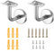 sourcing map 2Pcs Stainless Steel Hand Rail Brackets, 2.4 Curved Handrail Holder Hand Stairway Rail Bracket for Round Rail with Mounting Screw for Guardrail Staircase Banister, Silver