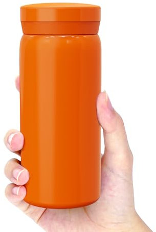Botella de agua pequeña Linkidea de 7 oz (200 ml), botella de agua pequeña de acero inoxidable con aislamiento al vacío para bebidas frías y calientes (Naranja)