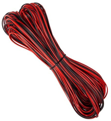 Sixfolo 30M Cavo Elettrici 22AWG Fili Elettrici in Rosso e Nero Flessibile Cavo Filo elettrico di Rame Stagnato cavo di Prolunga per Strisce LED e Cablaggio Automobilistico