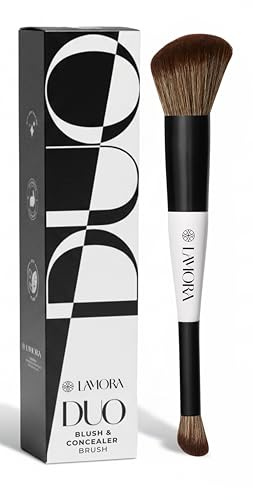 Lamora Blush Liquido + Correttore Fondotinta Pennello Trucco Doppio
