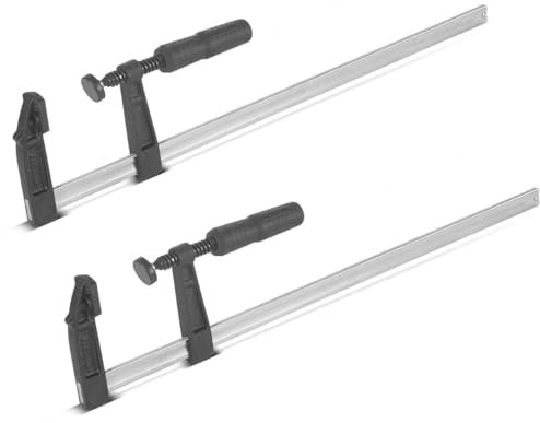 STAHLWERK Schraubzwinge 80x500 mm 2er Set | kraftvolle Klemmzwinge aus Stahl und Kunststoff | F-Zwinge zum Fixieren von Werkstücken |stabile Zwinge mit Spannweite 500 mm, Spanntiefe 80 mm
