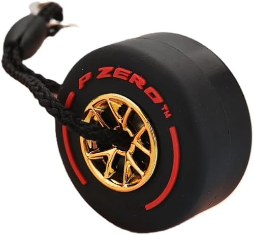 Wpppan 1 porte-clés rouge F1 Racing Tire Accessoires intérieurs, pneu de roue auto porte-clés intérieur, mini porte-clés mignon, caoutchouc souple, carottes, accessoires intérieurs, porte-clés, doré