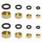 Neikafan 8 Pcs Radiator Pipe Blanking Caps 1 3/4 1/2 3/8 inch Brass Blanking Cap for Gas Washing Machines with 8pcs Shower Hose Washer Rubber, Radiator Stop End Caps for Plumbing Solutions