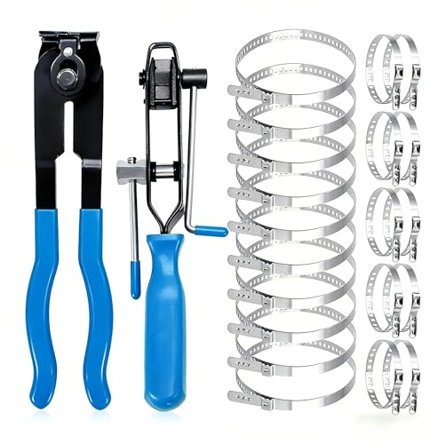 22-Piece CV Boot Clamp Pliers, Cv Boot Clips Tool Set, Stainless Steel Ear Clamp Installer with Adjustable CV Boot Clips for Car/ATV/UTV Repair (Blue) - AstraLoom
