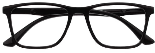 OPULIZE NYX Blue Light Blocking Glasses - Anti-Glare Computer and Gaming Eyewear - UV and Eyestrain Protection - Rectangular Frame - Black - Men Women