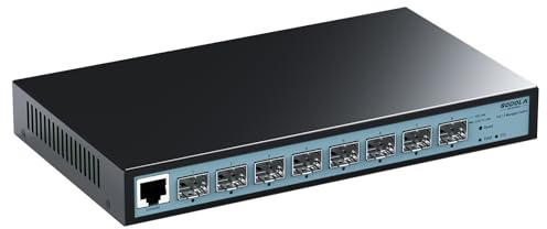 SODOLA 8 Port 10Gb Layer 3 Managed Switch, 8 x 10G SFP+ Ports | Metal Casing, Fanless, Supports LACP/QoS/VLAN/IGMP, Desktop/Wall Mounted, For Homelab & Professional Networks