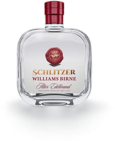 Schlitzer Alter Williams-Christ Birnenbrand 0,5L, 45% Vol., gereifter Premium Birnenbrand aus handverlesenen Williams Birnen, edler Obstbrand und Digestif für Kenner