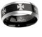 Piersando Herren Ring Edelstahl Biker Poliert mit Iron Cross Herrenring Eisernen Kreuz 8mm Breit Schwarz Silber Größe 63 (20.1)