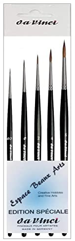 Da Vinci Set 5 pcs Pinceau Martre Rouge, 0/3, 0, 2, 4, 6.