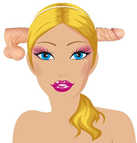 Amakando Origineller Willie-Kopfschmuck/Hautfarben/JGA Dödel-Haarreifen Scherzartikel/Perfekt geeignet zu Mottoparty & Mädels-Abend