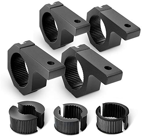 Nilight Kit de 4 soportes para barra de luz led, montaje horizontal, compatible con barras de protección de 2.5, 3.8, 4.4 y 5.1 cm, jaulas antivuelco, abrazaderas para ATV, UTV y camiones