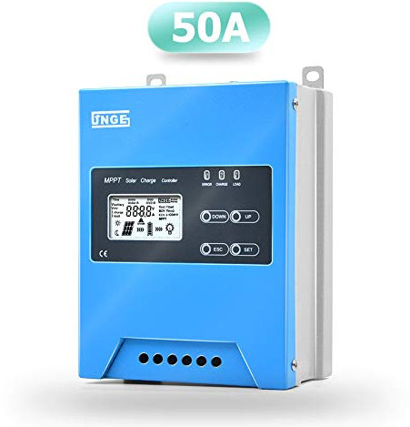 SolaMr MPPT 50A Solar Charge Controller 12V/24V/48V Intelligent Identification Buck Solar Charge Controller Solar Panel Battery Regulator with LCD Display Temp Sensor RS485 Interface - 50A