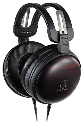 Audio-Technica ATH-AWKT Closed-Back Dynamic Wooden Headphones (Striped Ebony)