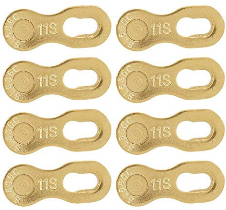 4 Paar Fahrradkettenglied, Stahl Fahrradkette Bike Schnellspanner Kettenglied Fahrradzubehör für 11-Fach Kette(golden)