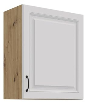 Kuechen-preisbombe Hängeschrank 60 cm Stilo Weiss + Eiche Artisan Küchenzeile Küchenblock Küche
