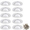 Namvo Lot de 10 poignées de tiroir vintage antique en coquillage pour porte de placard de cuisine avec vis Blanc 8,2 x 3,5 cm