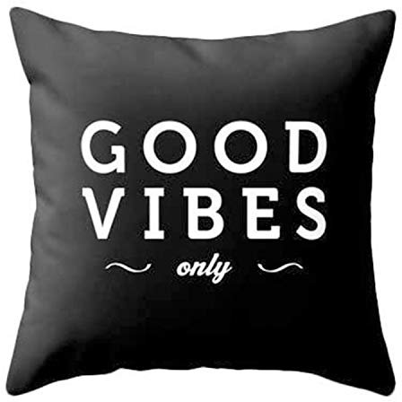MDEIMAT Good Vibes Only Home dekorative Kissen Abdeckung Quadratisch werfen Fall Zippered Kissenbezug 18x18 Zoll