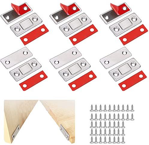 TAFAFTL Loquet Magnetique,6 Pièces Aimants de porte autocollants- Pour meubles, armoires, etc.