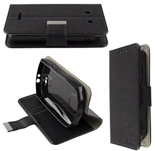 caseroxx Bookstyle-Case für Unihertz Titan Pocket, schwarz | Aufklappbare Buch-Schutzhülle mit Innenfächern und Rundumschutz für den Alltag, aus Kunstleder