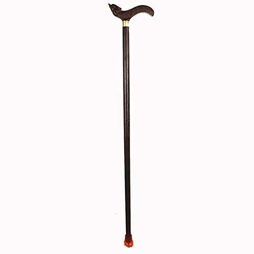 OFUNGO Natürliche hölzerne Mitarbeiter Wanderstift Trekking Pole Offset Cane, Massivholz Crubkes Cane ältere Wanderhilfe Crutches Dauerhaft for Senioren Geschenk (Farbe: B, Größe: a) (Color : Brown)