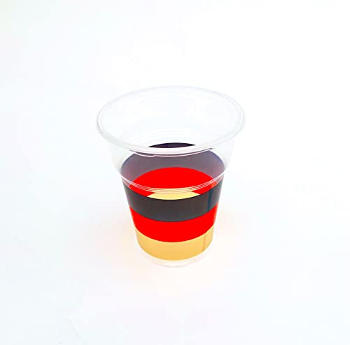Generisch CWPack Plastikbecher - 0,3 L transparent | optimaler Partybecher aus Plastik, Einwegbecher mit Deutschland Flagge bedruckt, Bierbecher für Fußball Abende