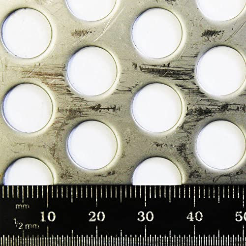 Stainless Steel Perforated Sheet Metal Round & Square Hole | 500 x 500mm (50 x 50cm) Panels Hole Metal Mesh Sheet Plate (10mm Round 15mm x 1mm)