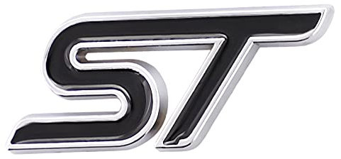 1 Stück 3D Metall ST Aufkleber Autokopf Emblem Abzeichen Chrom Aufkleber für Die meisten Automodelle (schwarz/silberfarben)